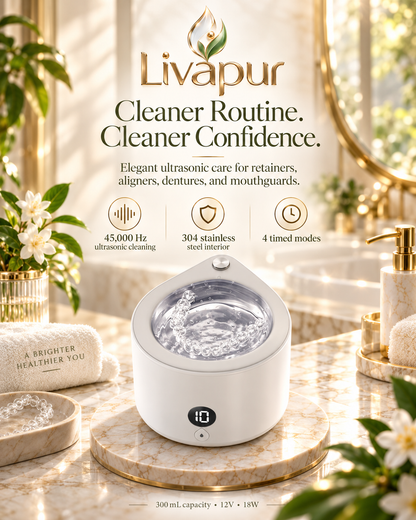Livapur ultrasonic cleaner basin filled with water