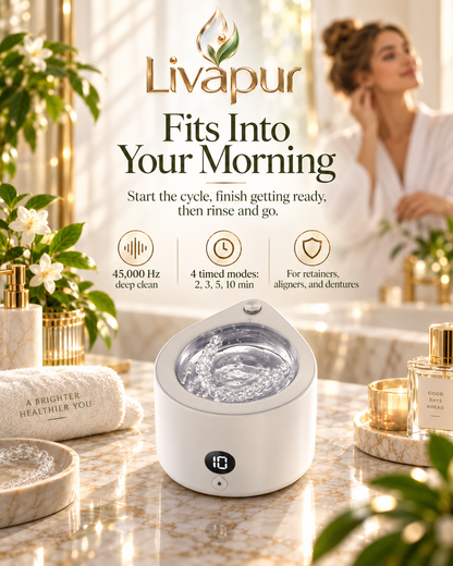Livapur Ultrasonic Retainer Cleaner in white