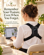 Smart Posture Reminder worn while working at a desk