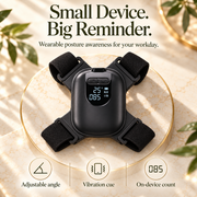 Smart Posture Reminder product view with adjustable angle, vibration cue, and on-device count