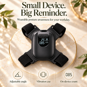 Smart Posture Reminder with adjustable straps, vibration cue, and on-device alert count